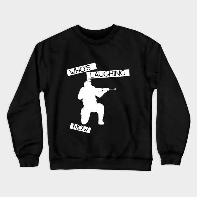 Who's Laughing now Crewneck Sweatshirt by Weird Lines